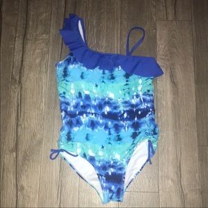 Justice,girls mixed blues swimsuit.size 10.